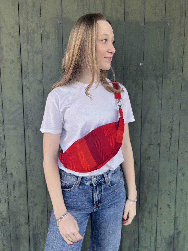 upcycled cross-body bag