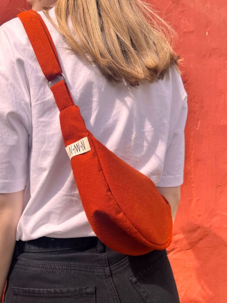 Baggy steenrood met bloemetjesvoering - Afbeelding 2