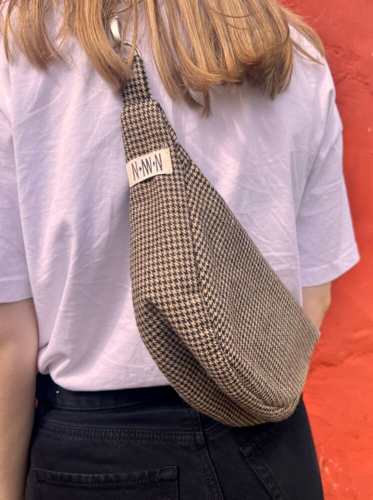Baggy in bruin pied de poule ruitje - Afbeelding 2