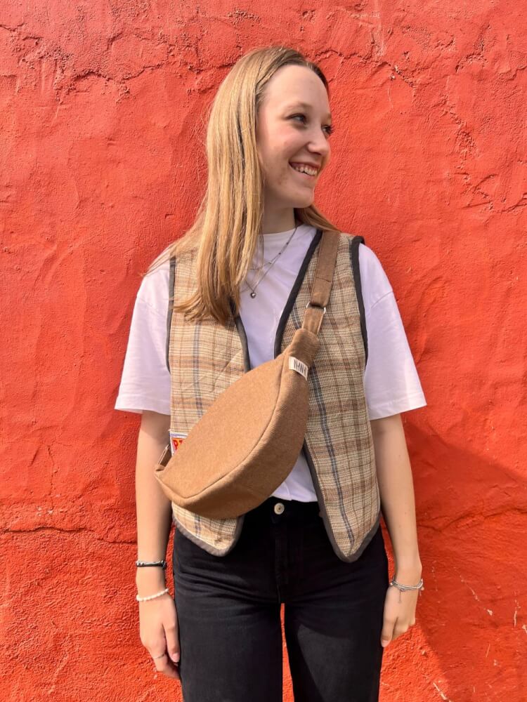 Baggy roestbruin gerecycled katoen