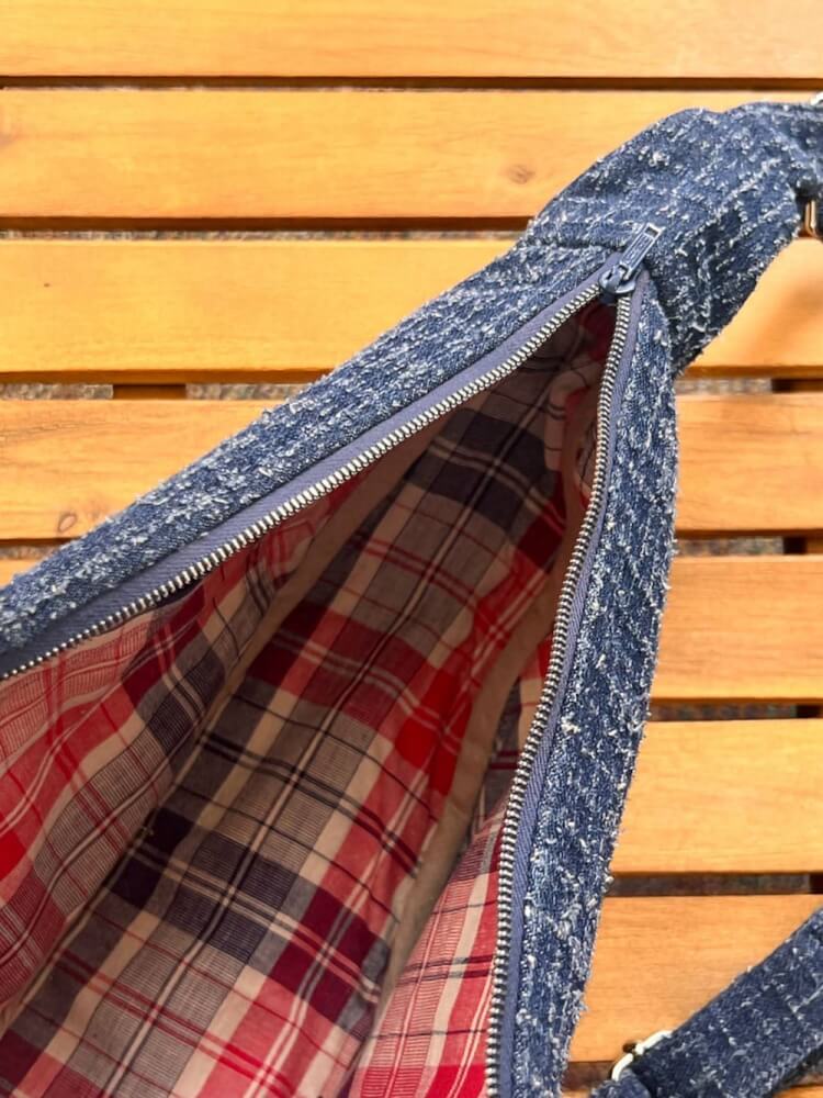 Baggy denim met ingeweven blokjesstructuur - Afbeelding 4
